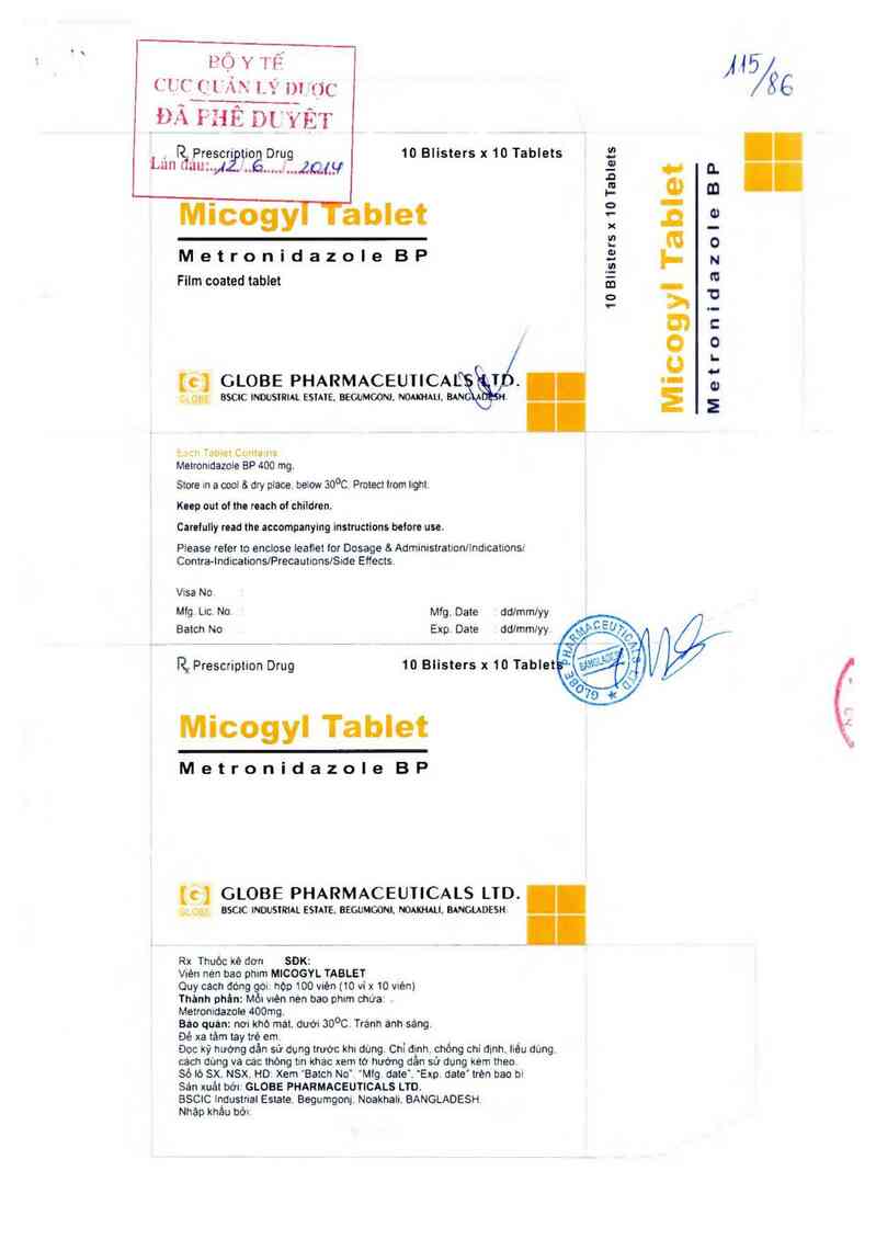 thông tin, cách dùng, giá thuốc Micogyl Tablet - ảnh 0