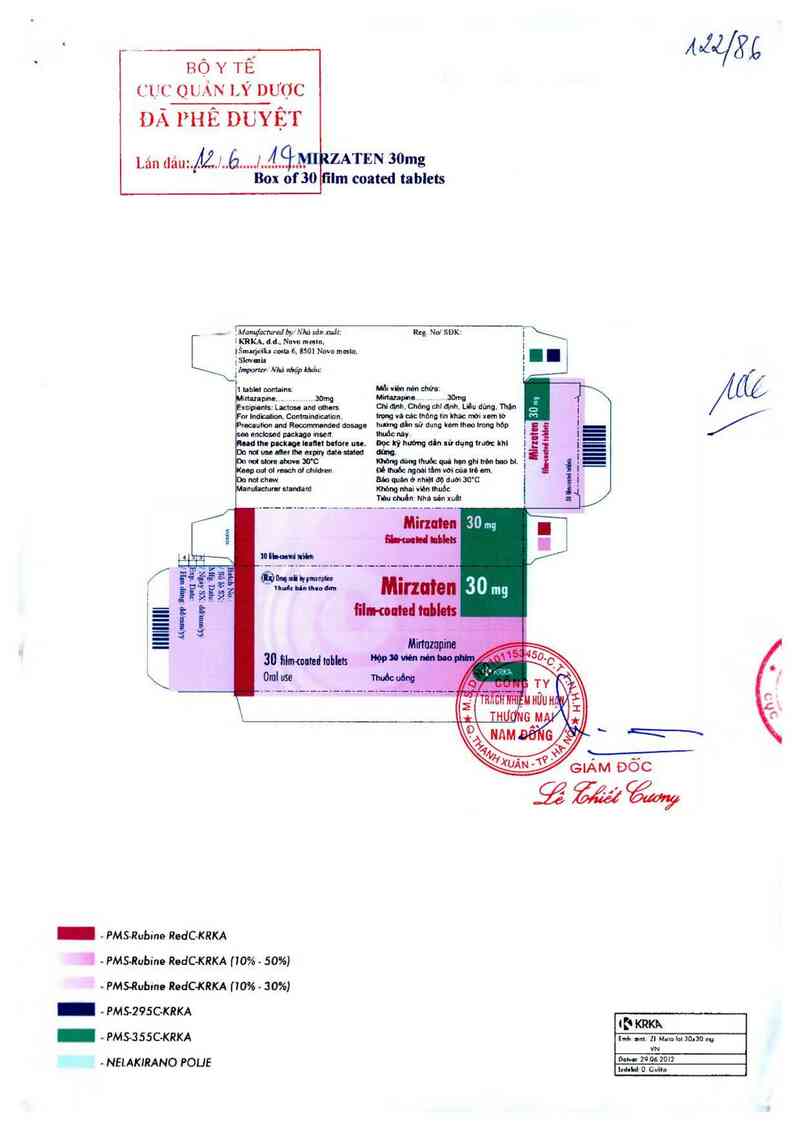 thông tin, cách dùng, giá thuốc Mirzaten 30mg - ảnh 0