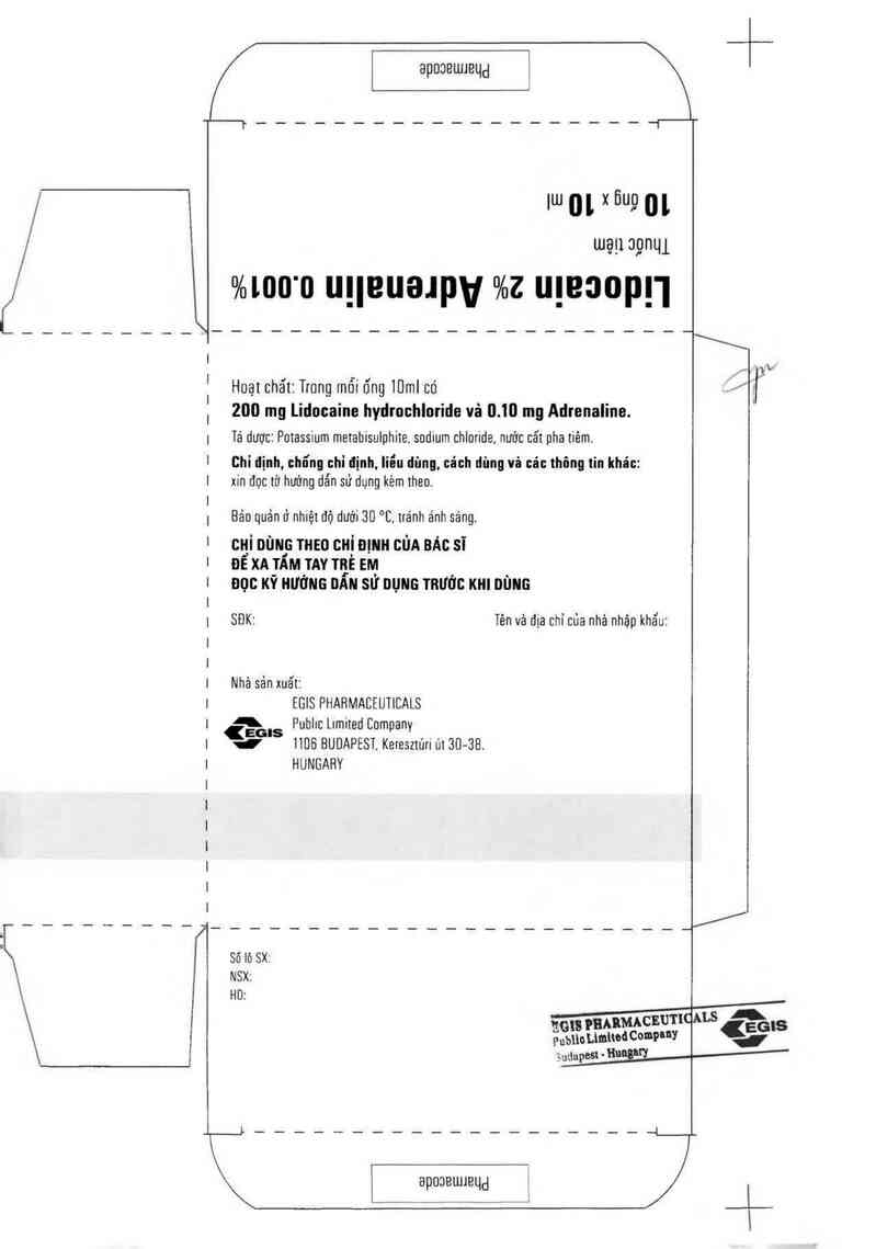 thông tin, cách dùng, giá thuốc Lidocain 2% Adrenalin 0.001% - ảnh 1