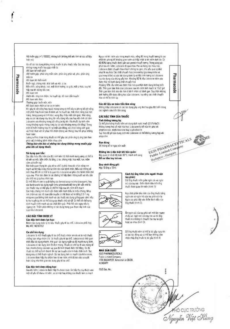 thông tin, cách dùng, giá thuốc Lidocain 2% Adrenalin 0.001% - ảnh 4