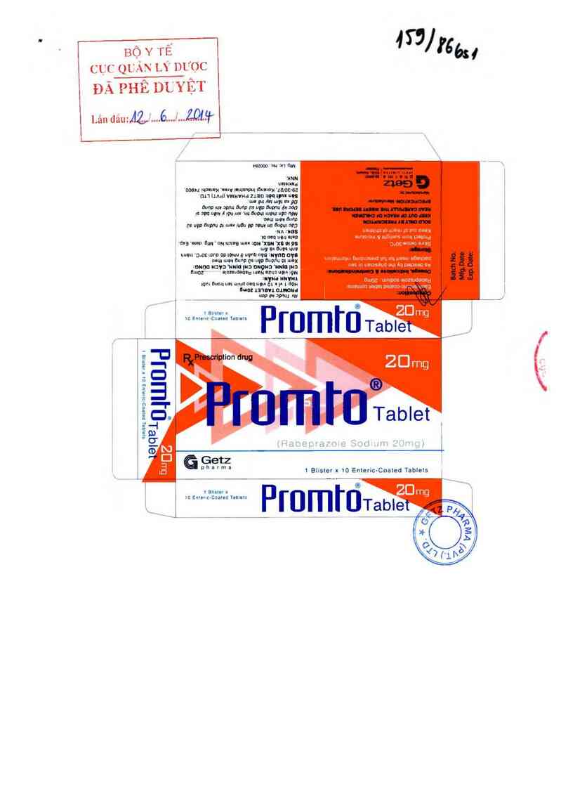 thông tin, cách dùng, giá thuốc Promto Tablet 20mg - ảnh 0