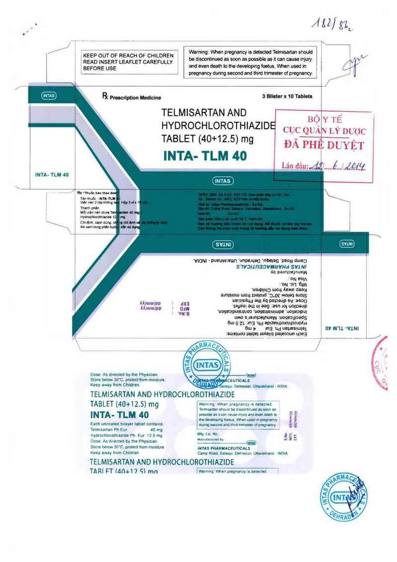 thông tin, cách dùng, giá thuốc Inta-TLM 40 - ảnh 0