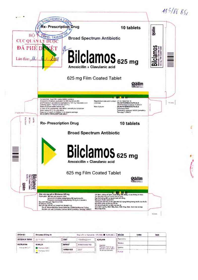 thông tin, cách dùng, giá thuốc Bilclamos 625mg - ảnh 0