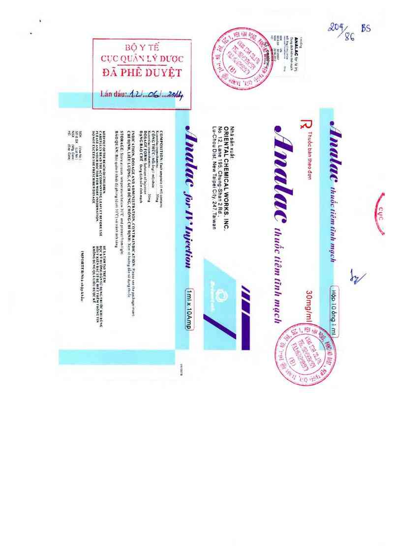 thông tin, cách dùng, giá thuốc Analac for IV injection - ảnh 0