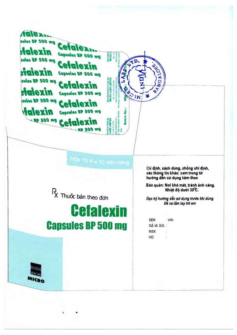 thông tin, cách dùng, giá thuốc Cefalexin capsules BP 500mg - ảnh 1