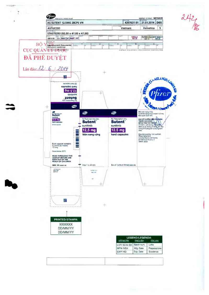 thông tin, cách dùng, giá thuốc Sutent - ảnh 0