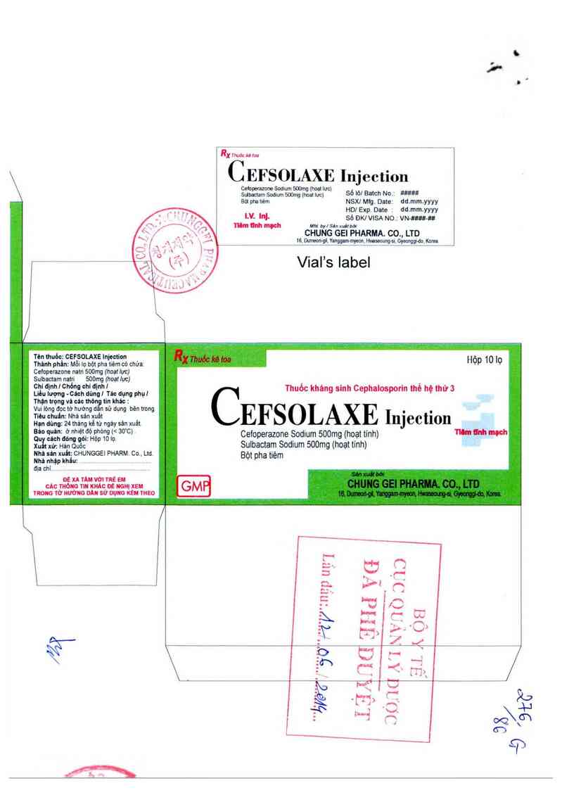 thông tin, cách dùng, giá thuốc Cefsolaxe Injection - ảnh 1