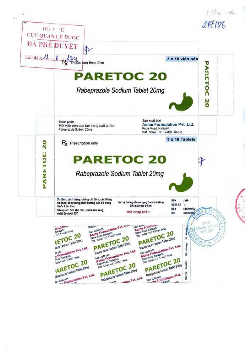 thông tin, cách dùng, giá thuốc Paretoc 20 - ảnh 0