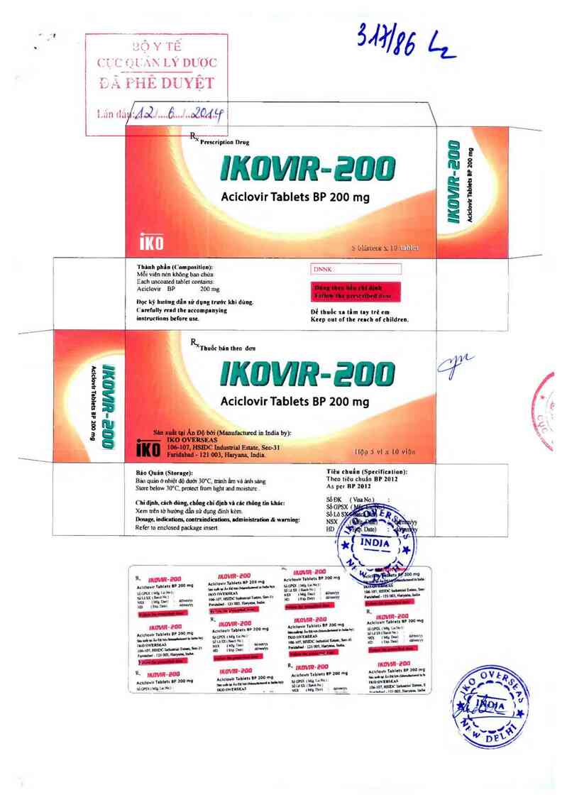 thông tin, cách dùng, giá thuốc Ikovir-200 - ảnh 0