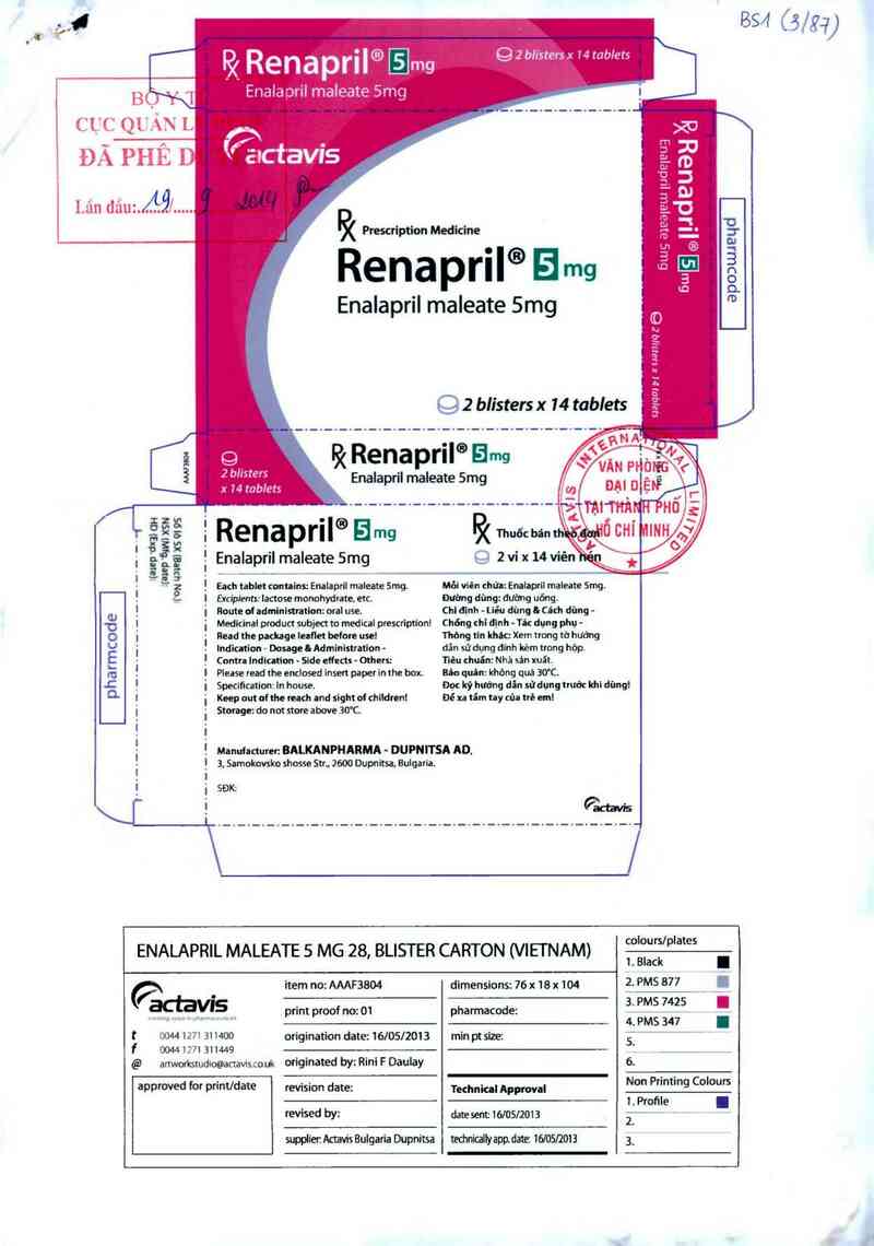 thông tin, cách dùng, giá thuốc Renapril 5mg - ảnh 0