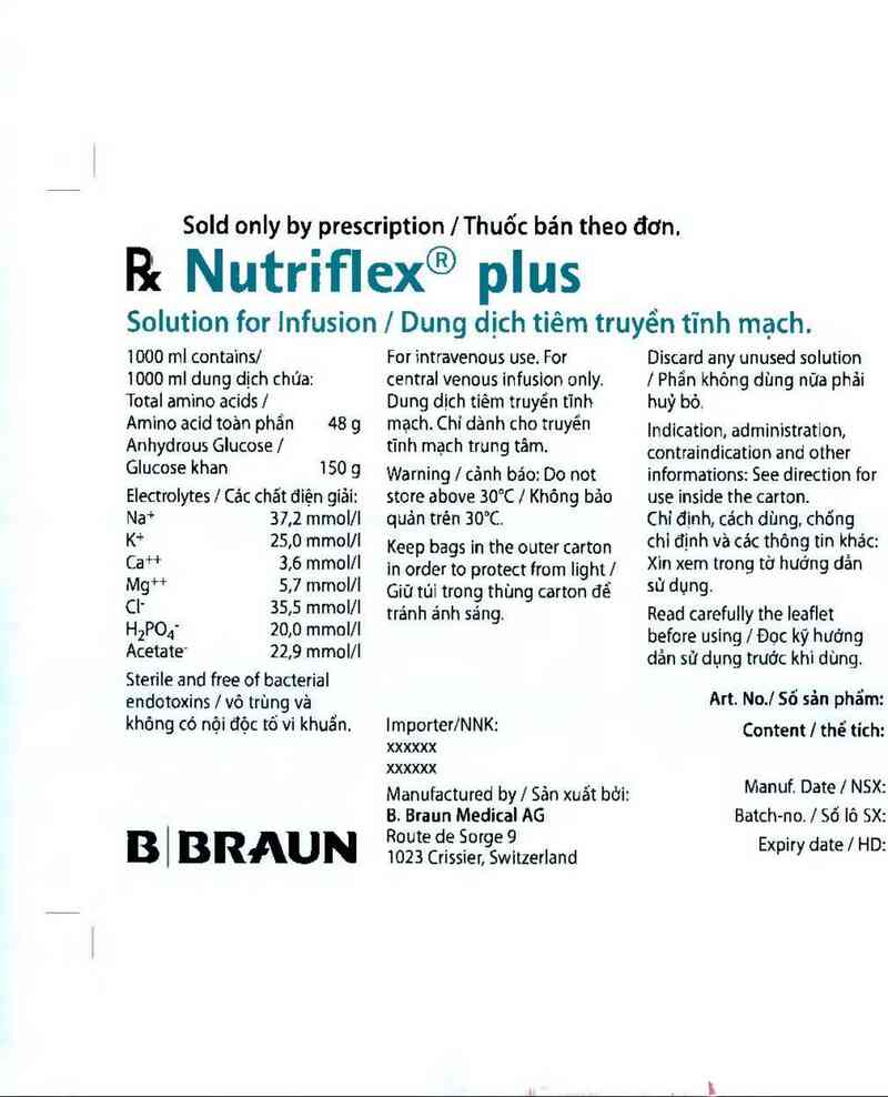 thông tin, cách dùng, giá thuốc Nutriflex plus - ảnh 5