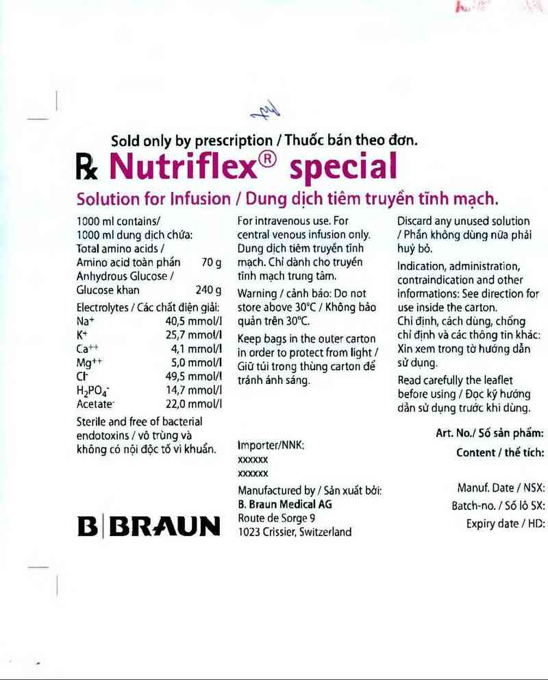 thông tin, cách dùng, giá thuốc Nutriflex special - ảnh 4