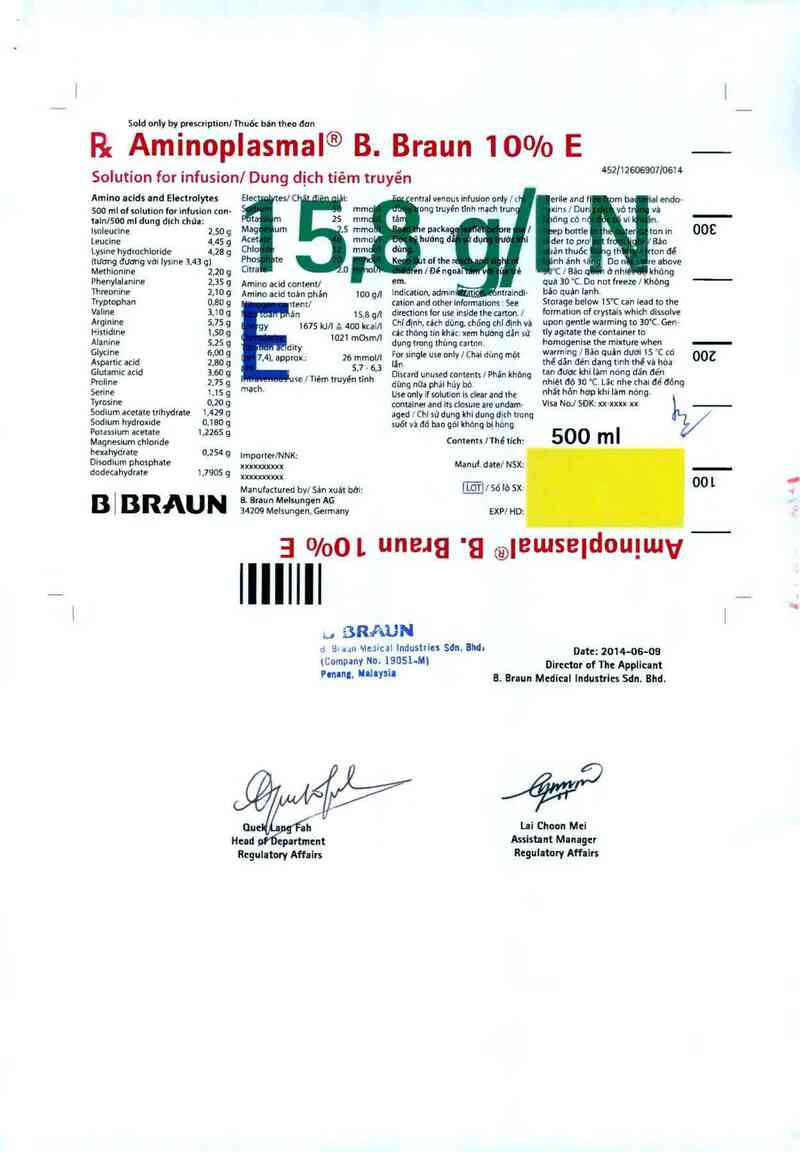 thông tin, cách dùng, giá thuốc Aminoplasmal B.Braun 10% E - ảnh 3