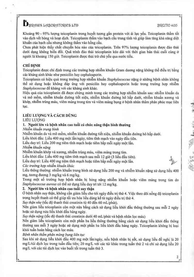 thông tin, cách dùng, giá thuốc Brutio 400 - ảnh 3