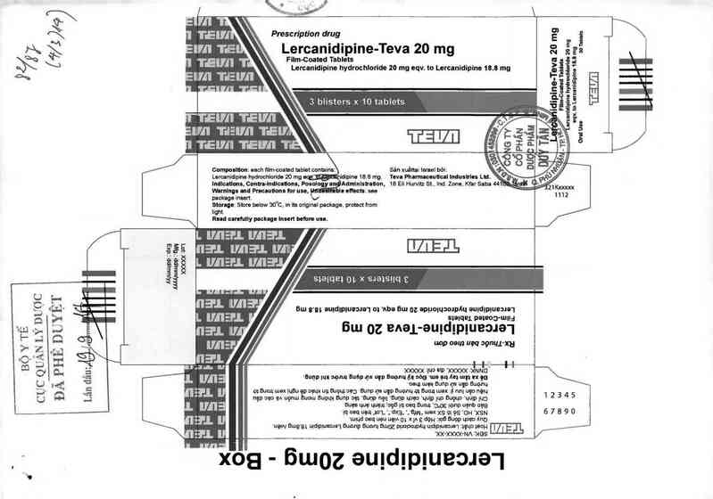 thông tin, cách dùng, giá thuốc Lercanidipine-Teva 20mg - ảnh 0