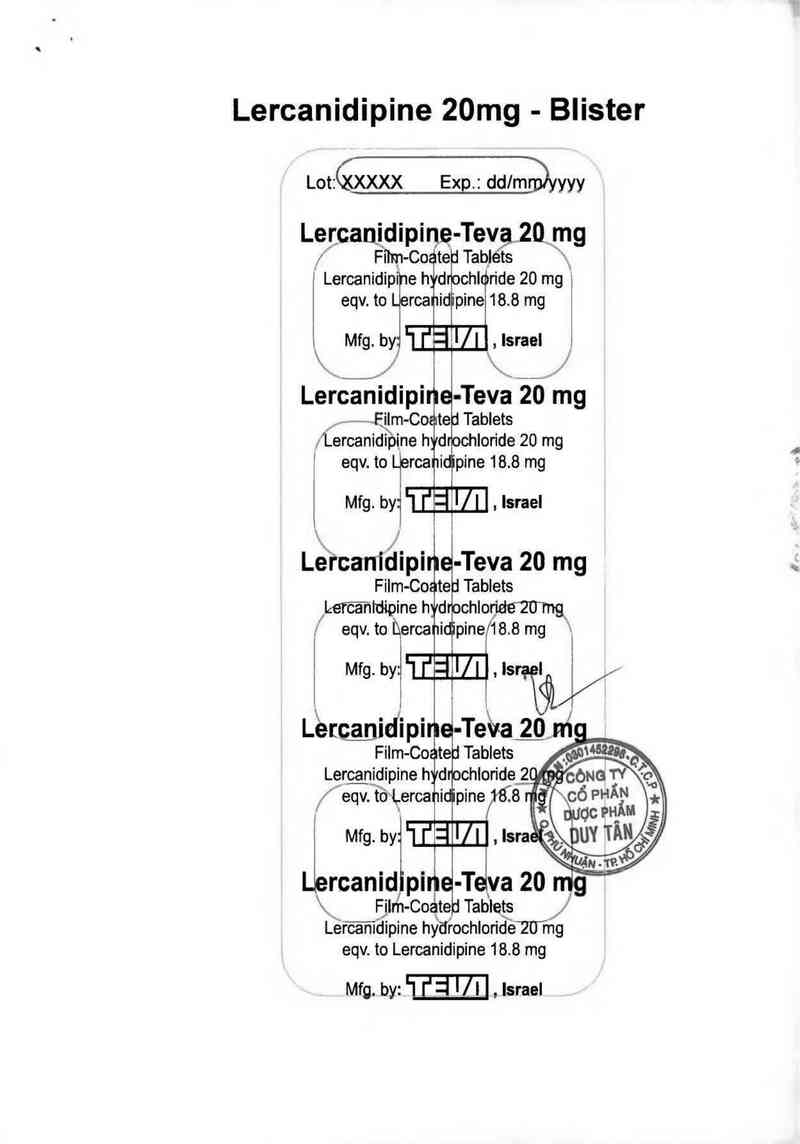 thông tin, cách dùng, giá thuốc Lercanidipine-Teva 20mg - ảnh 2