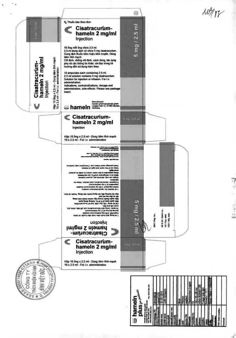 thông tin, cách dùng, giá thuốc Cisatracurium-hameln 2mg/ml - ảnh 4