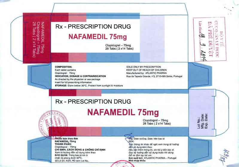 thông tin, cách dùng, giá thuốc Nafamedil 75mg Film-coated tablet - ảnh 0