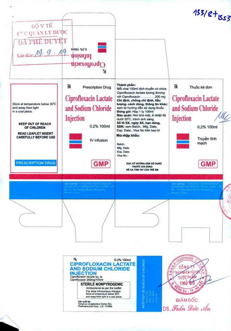 thông tin, cách dùng, giá thuốc Ciprofloxacin Lactate and Sodium Chloride Injection - ảnh 0