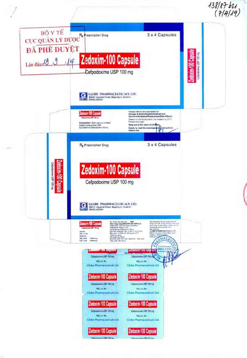 thông tin, cách dùng, giá thuốc Zedoxim-100 capsule - ảnh 0