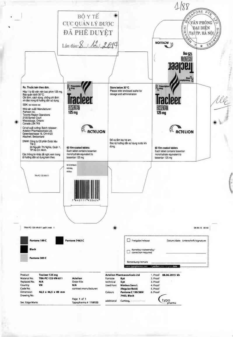 thông tin, cách dùng, giá thuốc Tracleer (CS xuất xưởng: Actelion Pharmaceuticals Ltd, đ/c: Gewerbestrasse 16, CH-4123 Allschwil, Switzerland) - ảnh 0