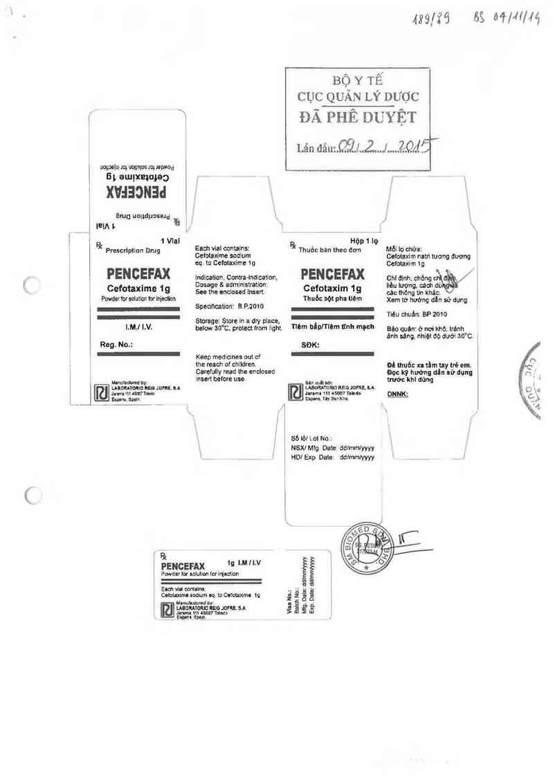 thông tin, cách dùng, giá thuốc Pencefax 1g - ảnh 0