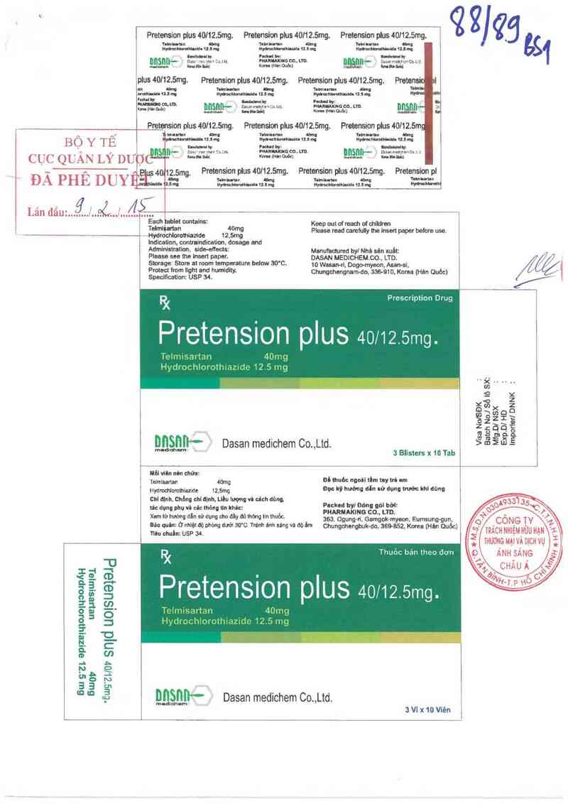 thông tin, cách dùng, giá thuốc Pretension Plus 40/12.5mg - ảnh 0