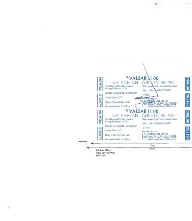 thông tin, cách dùng, giá thuốc Valsar H 80 - ảnh 1