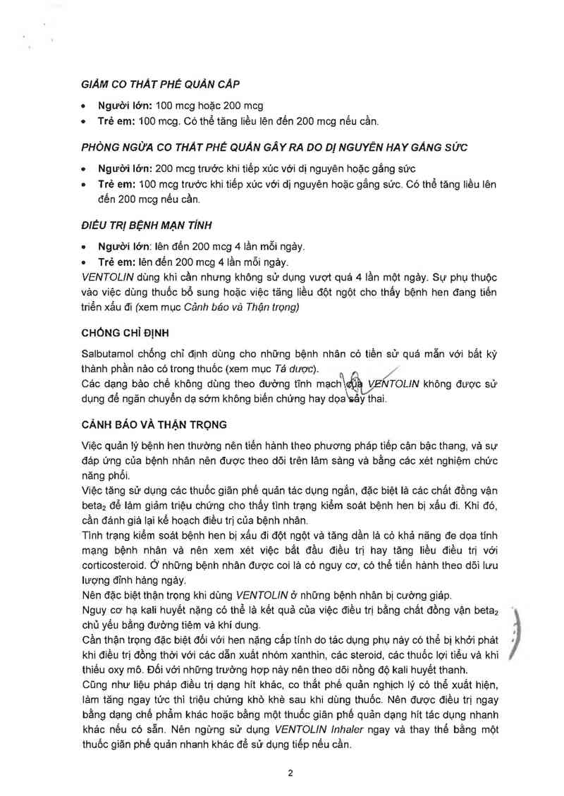 thông tin, cách dùng, giá thuốc Ventolin Inhaler (CS đóng gói thứ cấp, xuất xưởng: GlaxoSmithKline Australia Pty. Ltd, địa chỉ: 1061 Mountain Highway, Boronia, 3155 Victoria, Australia) - ảnh 5