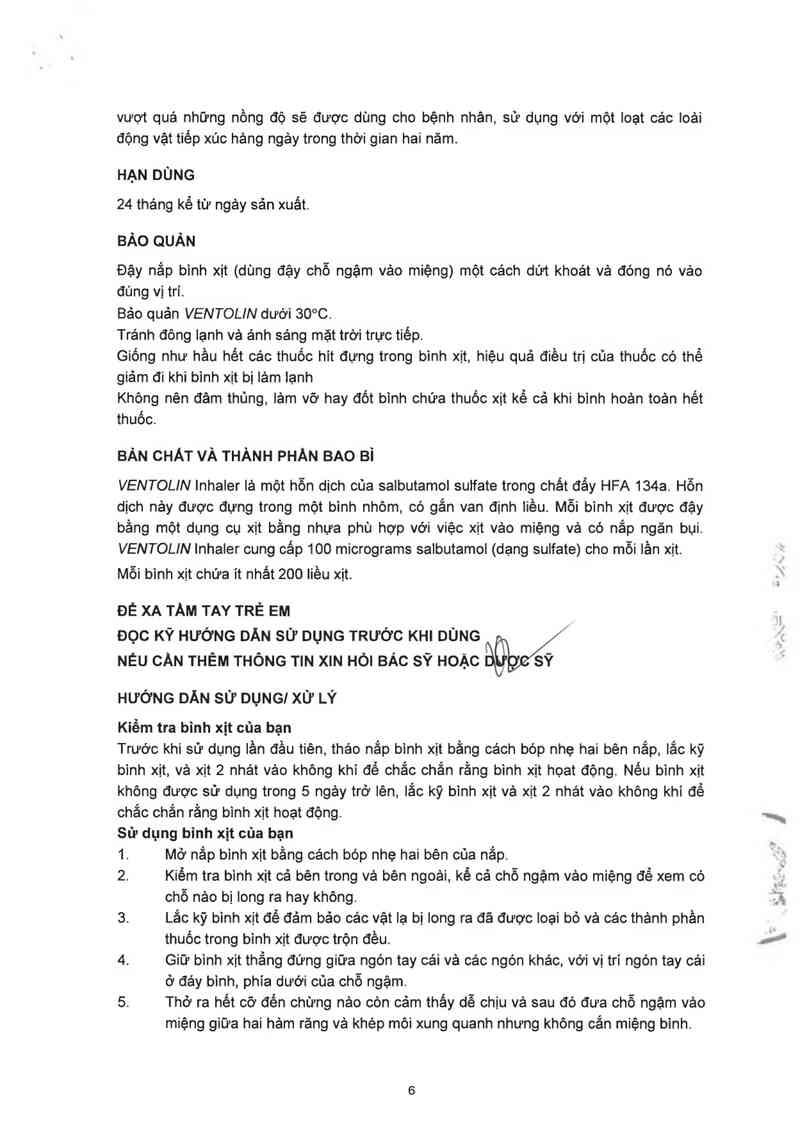 thông tin, cách dùng, giá thuốc Ventolin Inhaler (CS đóng gói thứ cấp, xuất xưởng: GlaxoSmithKline Australia Pty. Ltd, địa chỉ: 1061 Mountain Highway, Boronia, 3155 Victoria, Australia) - ảnh 9
