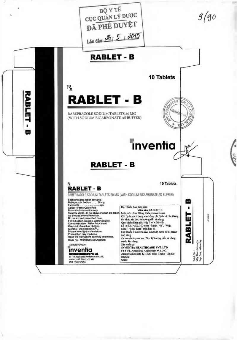 thông tin, cách dùng, giá thuốc Rablet B - ảnh 0