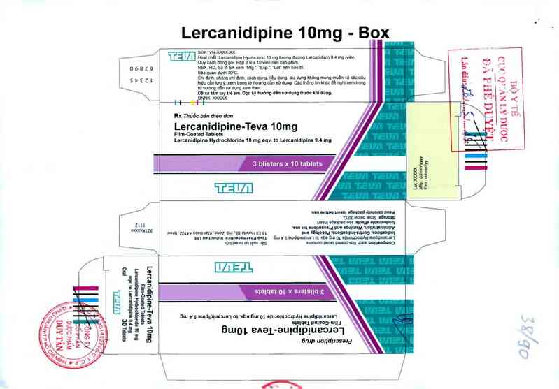 thông tin, cách dùng, giá thuốc Lercanidipine-Teva 10mg - ảnh 0