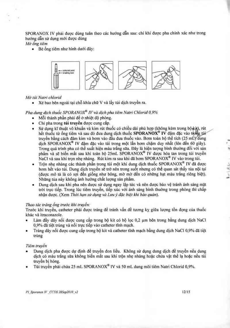 thông tin, cách dùng, giá thuốc Sporanox IV - ảnh 19