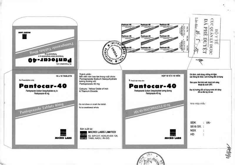 thông tin, cách dùng, giá thuốc Pantocar-40 - ảnh 0