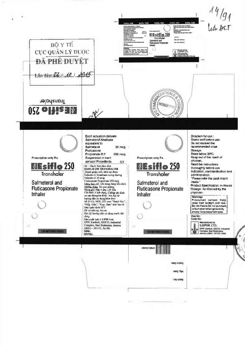 thông tin, cách dùng, giá thuốc Esiflo 250 Transhaler - ảnh 0
