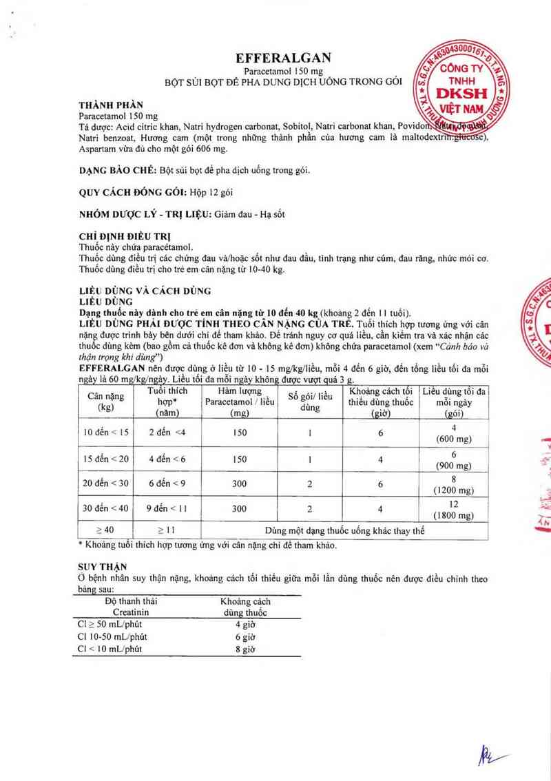thông tin, cách dùng, giá thuốc Efferalgan - ảnh 3