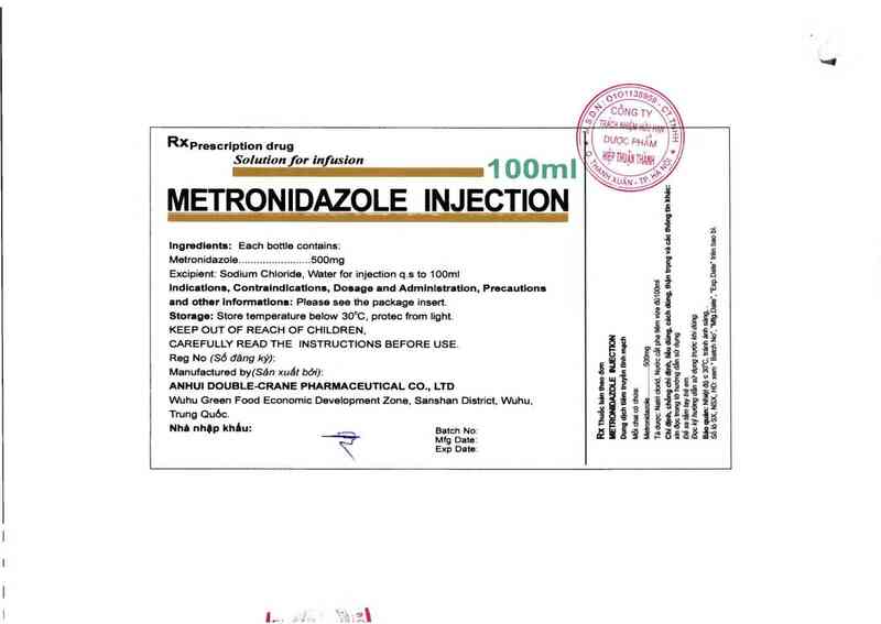 thông tin, cách dùng, giá thuốc Metronidazole Injection - ảnh 1