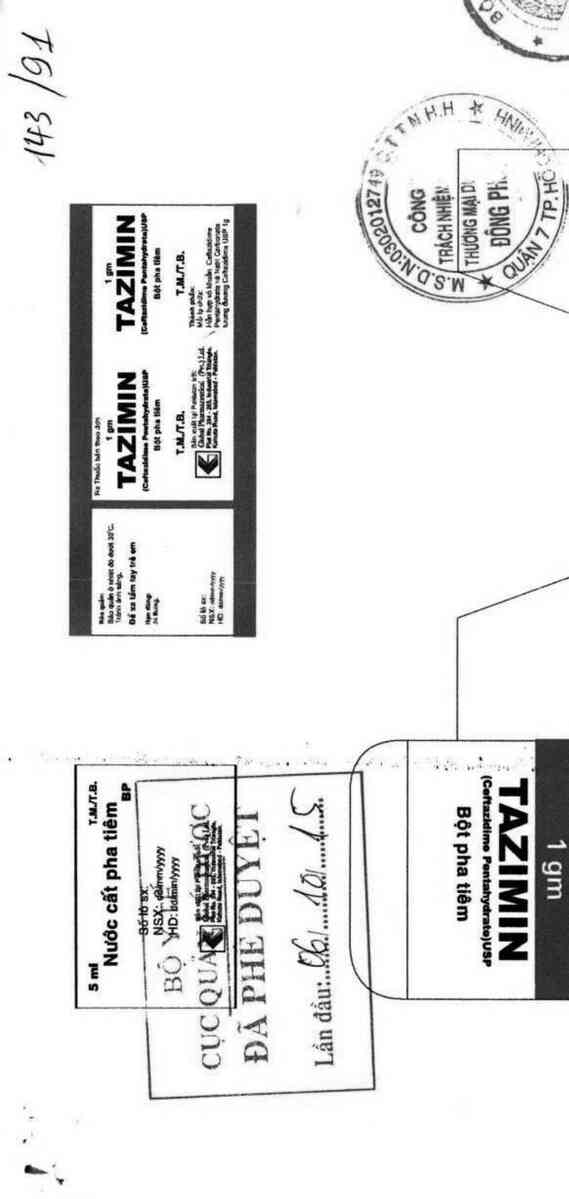 thông tin, cách dùng, giá thuốc Tazimin Injection 1gm - ảnh 0