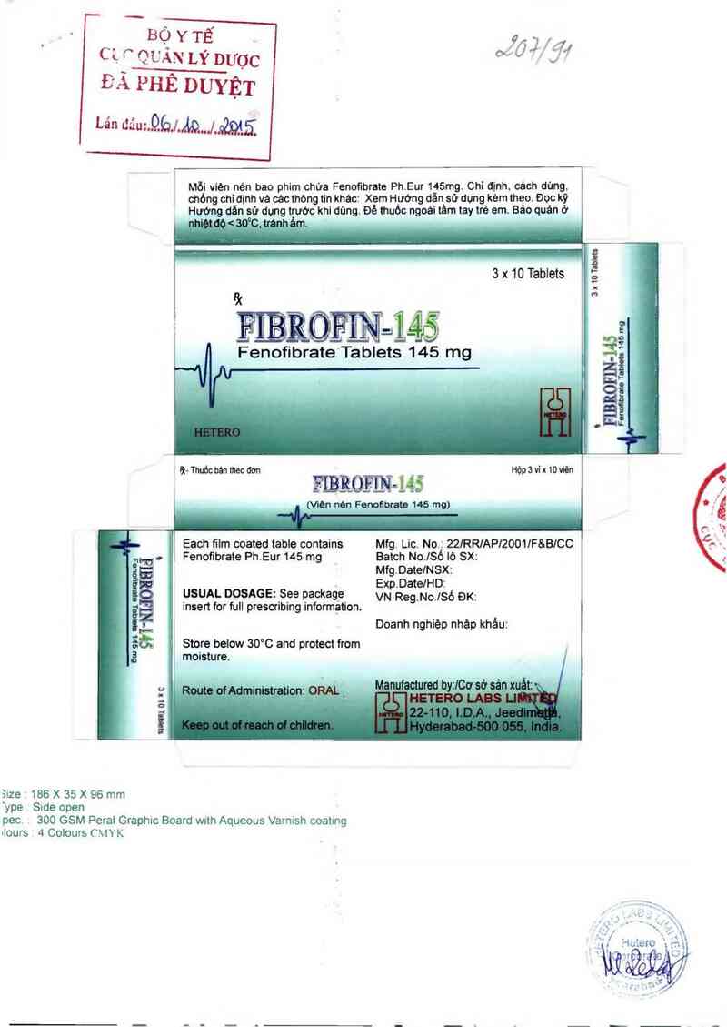 thông tin, cách dùng, giá thuốc Fibrofin-145 - ảnh 0