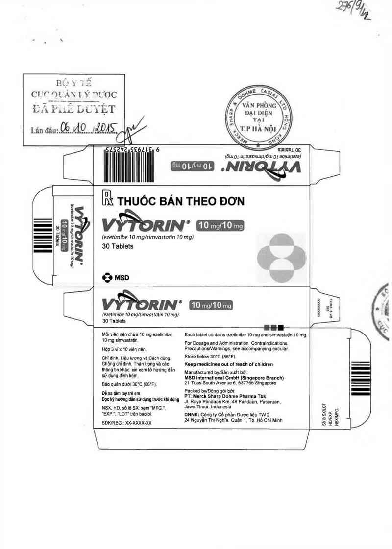 thông tin, cách dùng, giá thuốc Vytorin 10 mg/10 mg - ảnh 0