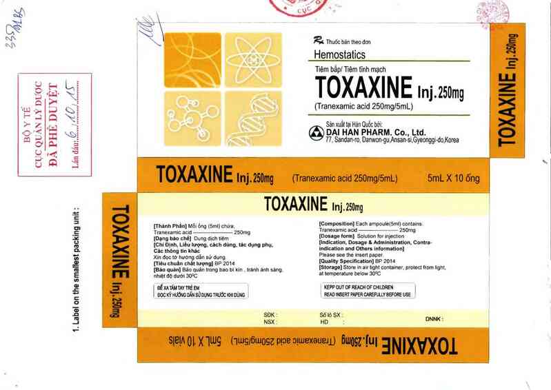 thông tin, cách dùng, giá thuốc Toxaxin 250mg Inj - ảnh 0