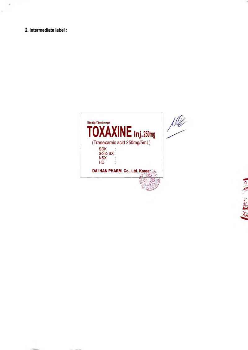 thông tin, cách dùng, giá thuốc Toxaxin 250mg Inj - ảnh 1