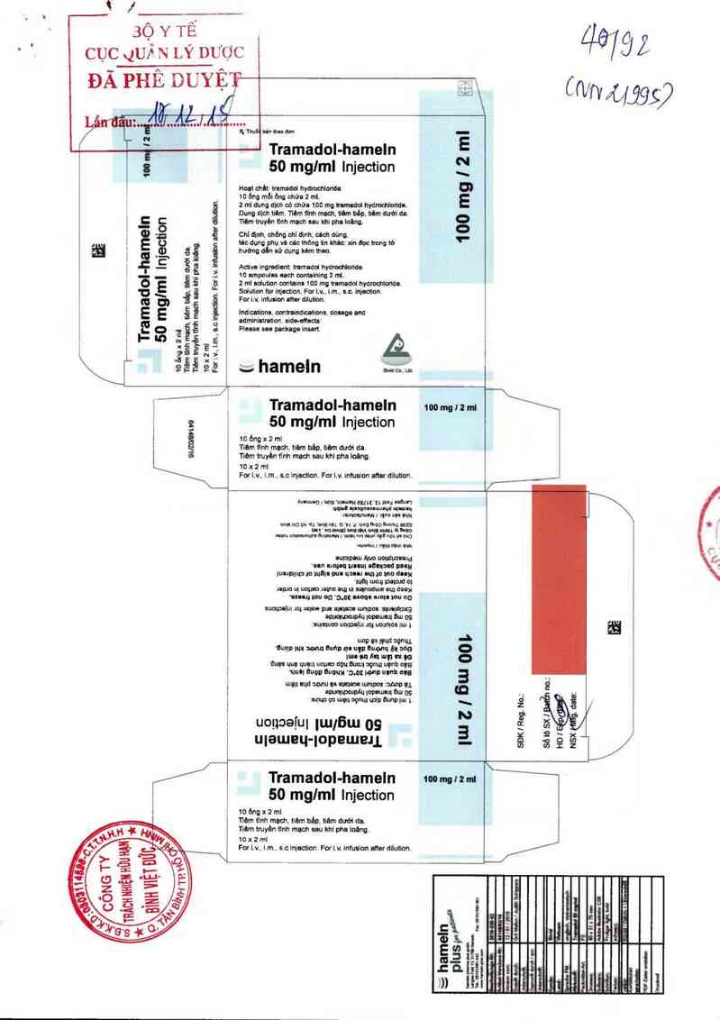 thông tin, cách dùng, giá thuốc Tramadol-hameln 50mg/ml - ảnh 0