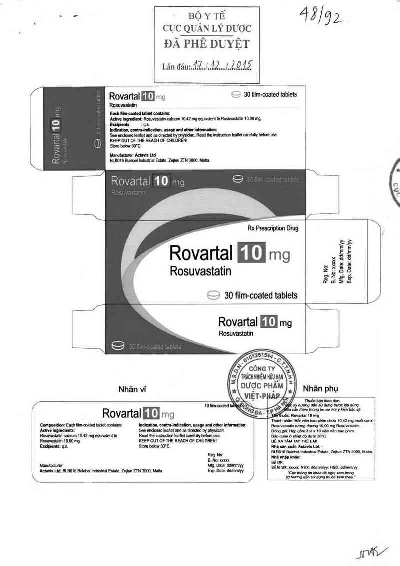 thông tin, cách dùng, giá thuốc Rovartal 10mg - ảnh 0