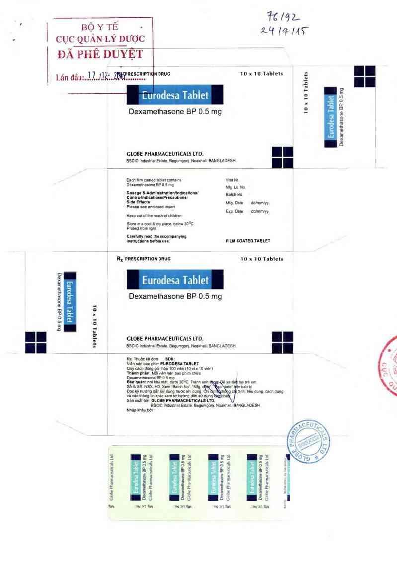 thông tin, cách dùng, giá thuốc Eurodesa Tablet - ảnh 0