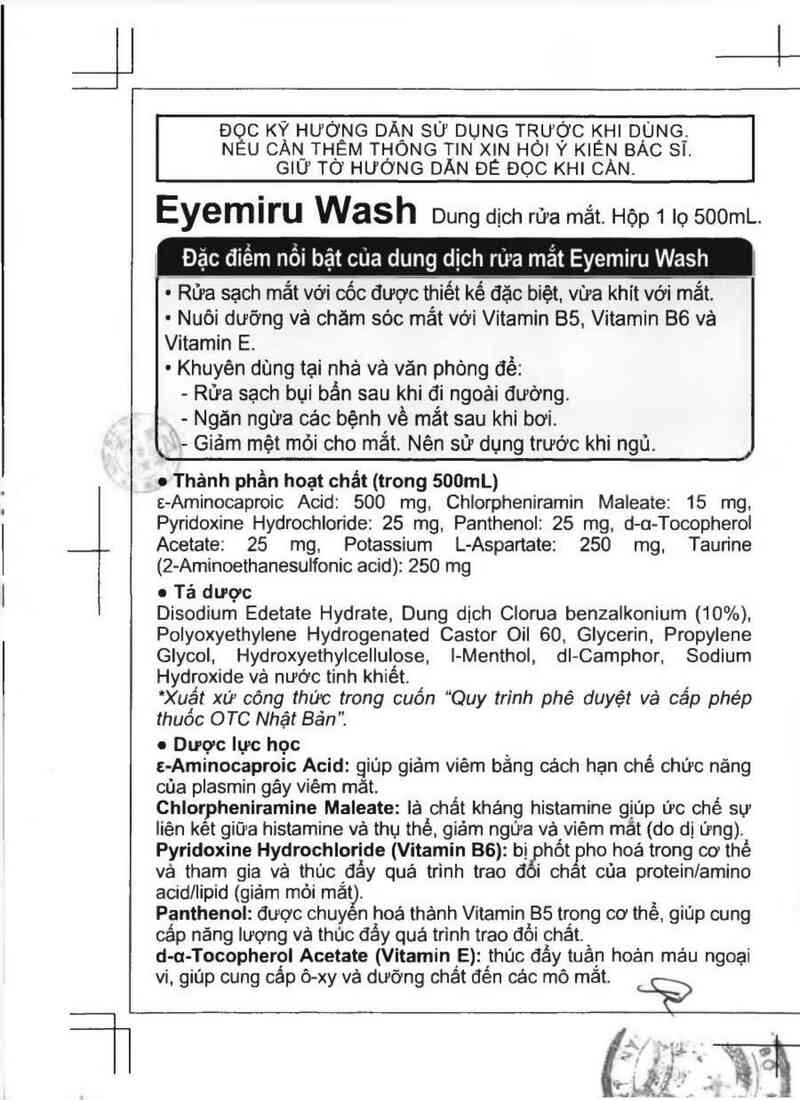 thông tin, cách dùng, giá thuốc Eyemiru Wash - ảnh 1