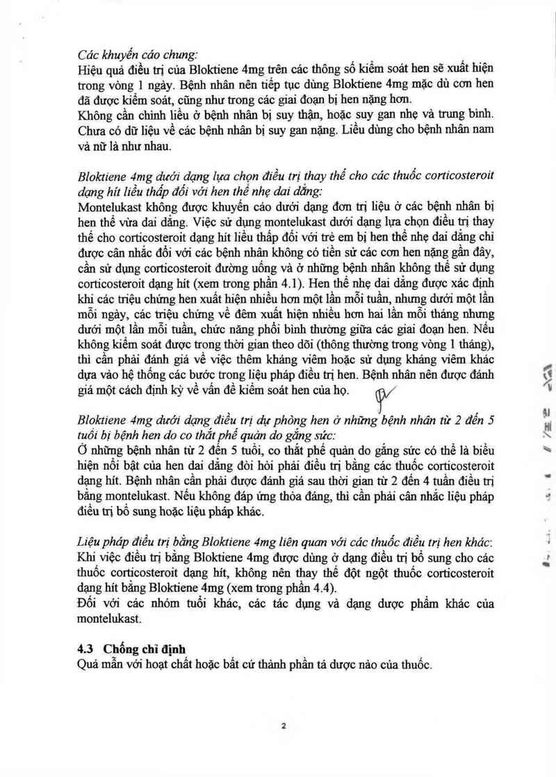 thông tin, cách dùng, giá thuốc Bloktiene 4mg - ảnh 4