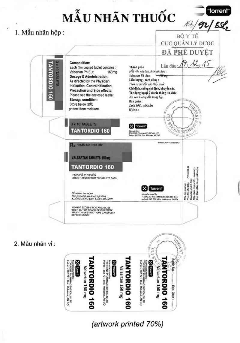 thông tin, cách dùng, giá thuốc Tantordio 160 - ảnh 0