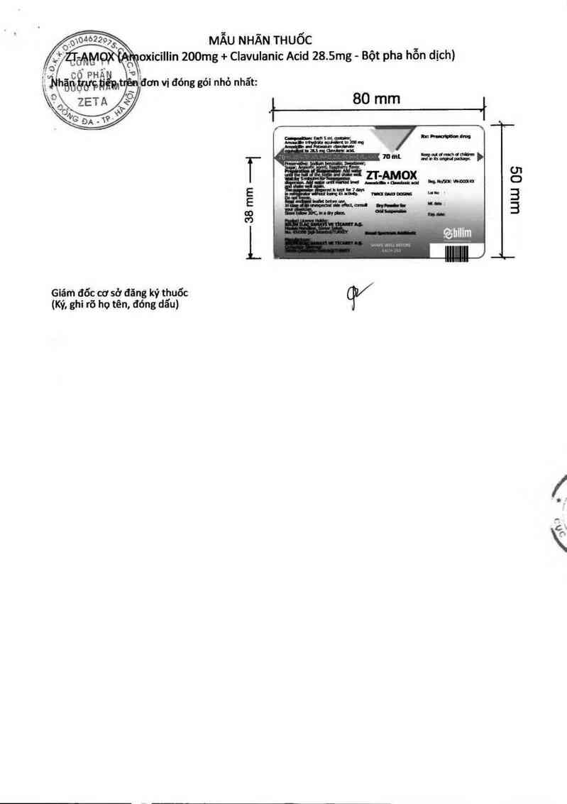 thông tin, cách dùng, giá thuốc ZT-Amox - ảnh 1