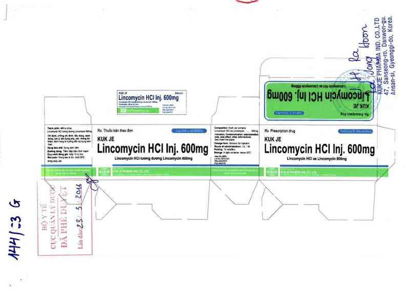 thông tin, cách dùng, giá thuốc Kukje Lincomycin HCl Inj. 600mg - ảnh 0